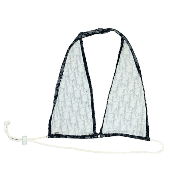 VTG Christian Dior John Galliano Trotter Oblique Logo Cotton Bikini Swimsuit - Picture 6 of 10